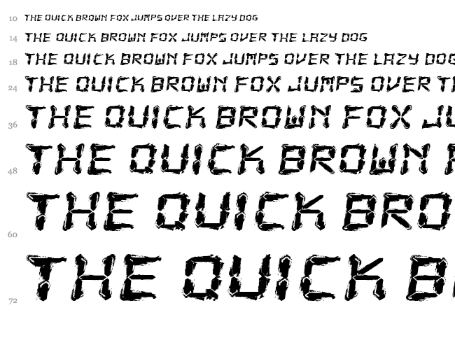 Fluid LCD font waterfall